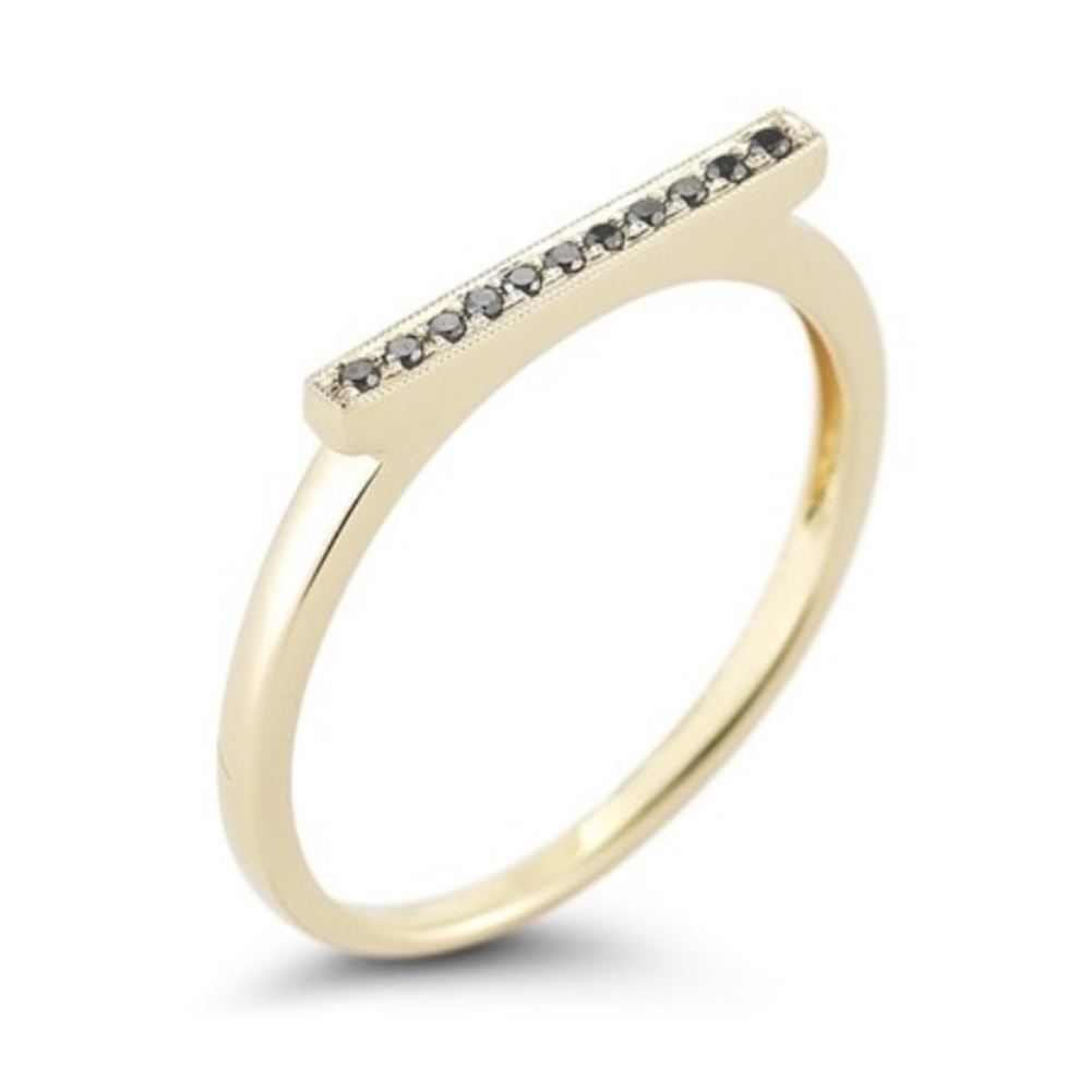 Dana Rebecca Sylvie Rose black diamond bar ring